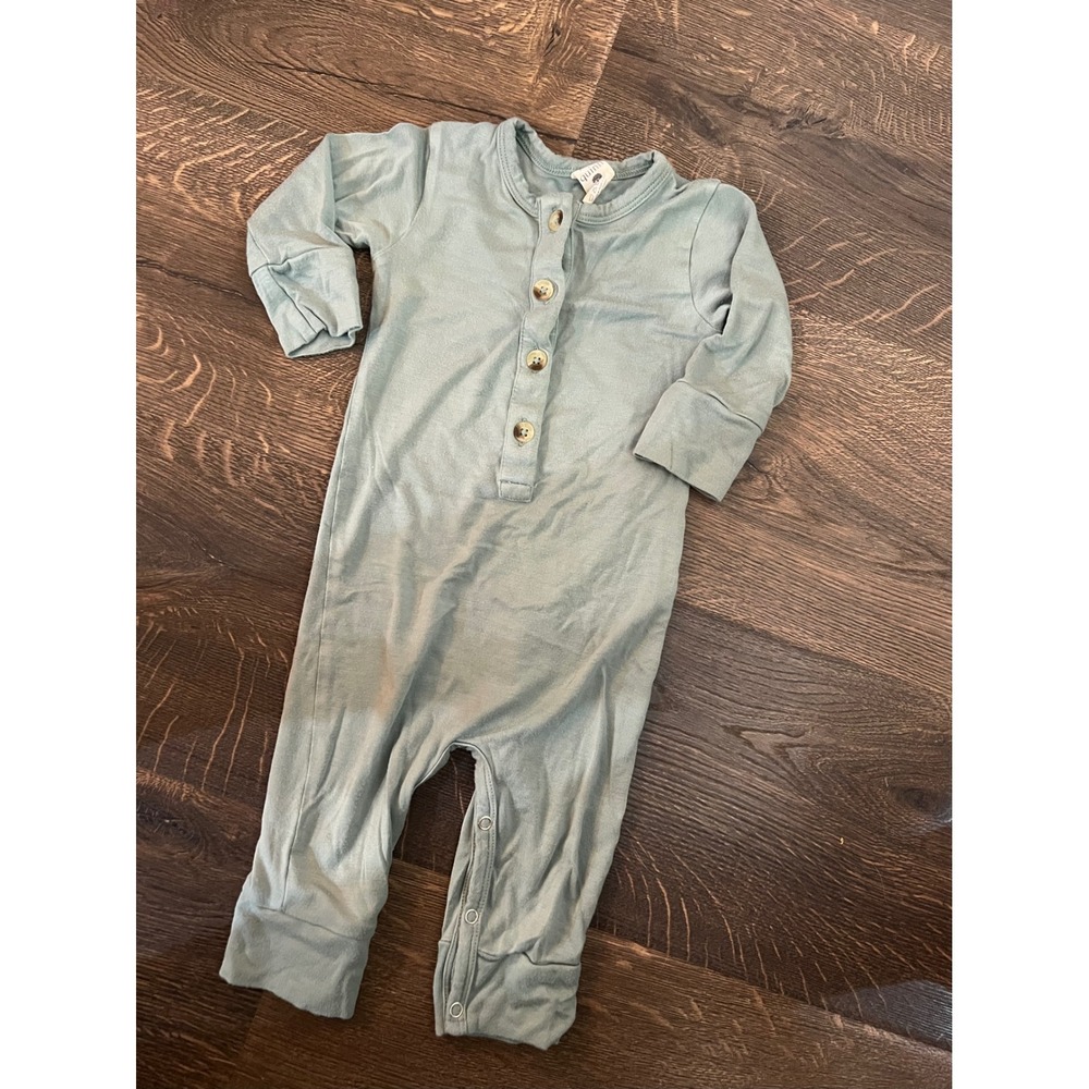Kate Quinn Sage Green Button-Up Footed Romper‎ Soft Comfy 3-6 Months